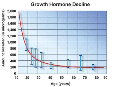 human growth hormone decline diagram
