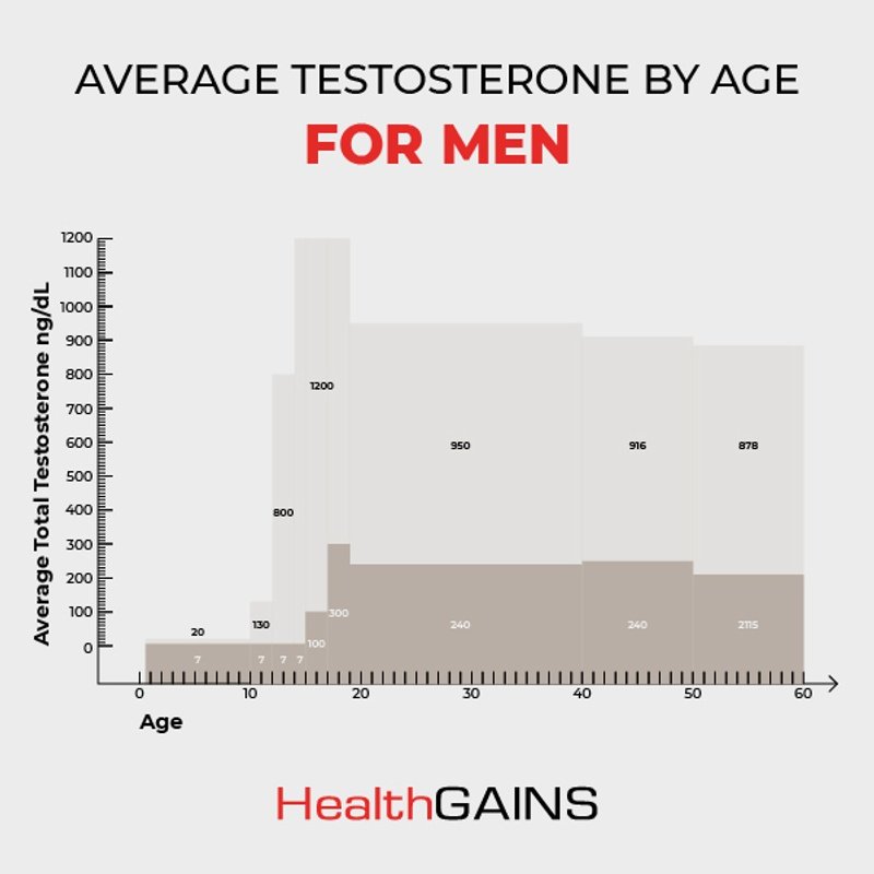Average Testosterone for Men by Age